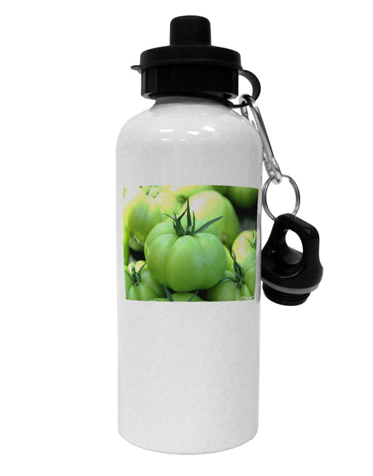 Buy Local - Green Tomatoes Aluminum 600ml Water Bottle-Water Bottles-TooLoud-White-Davson Sales