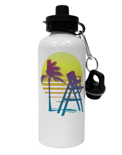 LA Beach Silhouette Letters Aluminum 600ml Water Bottle-Water Bottles-TooLoud-White-Davson Sales