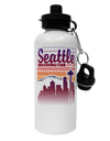 Seattle Washington Sunset Aluminum 600ml Water Bottle-Water Bottles-TooLoud-White-Davson Sales
