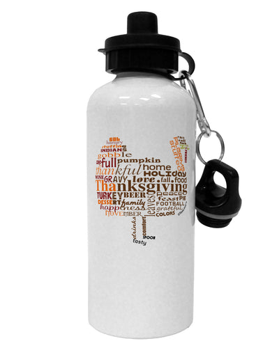 Turkey Typography Aluminum 600ml Water Bottle-Water Bottles-TooLoud-White-Davson Sales