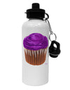 Giant Bright Purple Cupcake Aluminum 600ml Water Bottle by TooLoud-Water Bottles-TooLoud-White-Davson Sales