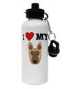 I Heart My - Cute German Shepherd Dog Aluminum 600ml Water Bottle by TooLoud-Water Bottles-TooLoud-White-Davson Sales