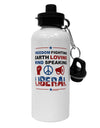 Freedom Fighting Liberal Aluminum 600ml Water Bottle-Water Bottles-TooLoud-White-Davson Sales