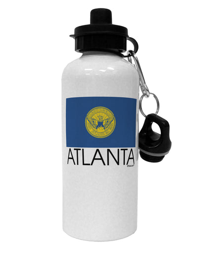 Atlanta Georgia Flag Text Aluminum 600ml Water Bottle by TooLoud-Water Bottles-TooLoud-White-Davson Sales