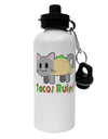 Tacos Rule Taco Cat Design Aluminum 600ml Water Bottle by TooLoud-Water Bottles-TooLoud-White-Davson Sales