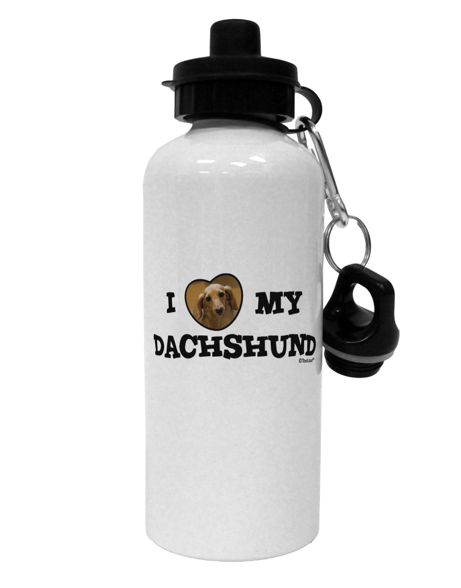 I Heart My Dachshund Aluminum 600ml Water Bottle by TooLoud-Water Bottles-TooLoud-White-Davson Sales