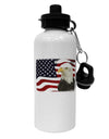 Patriotic USA Flag with Bald Eagle Aluminum 600ml Water Bottle by TooLoud-Water Bottles-TooLoud-White-Davson Sales