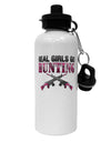 Real Girls Go Hunting Aluminum 600ml Water Bottle-Water Bottles-TooLoud-White-Davson Sales