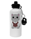 Cute Sweater Vest Cat Design Aluminum 600ml Water Bottle by TooLoud-Water Bottles-TooLoud-White-Davson Sales