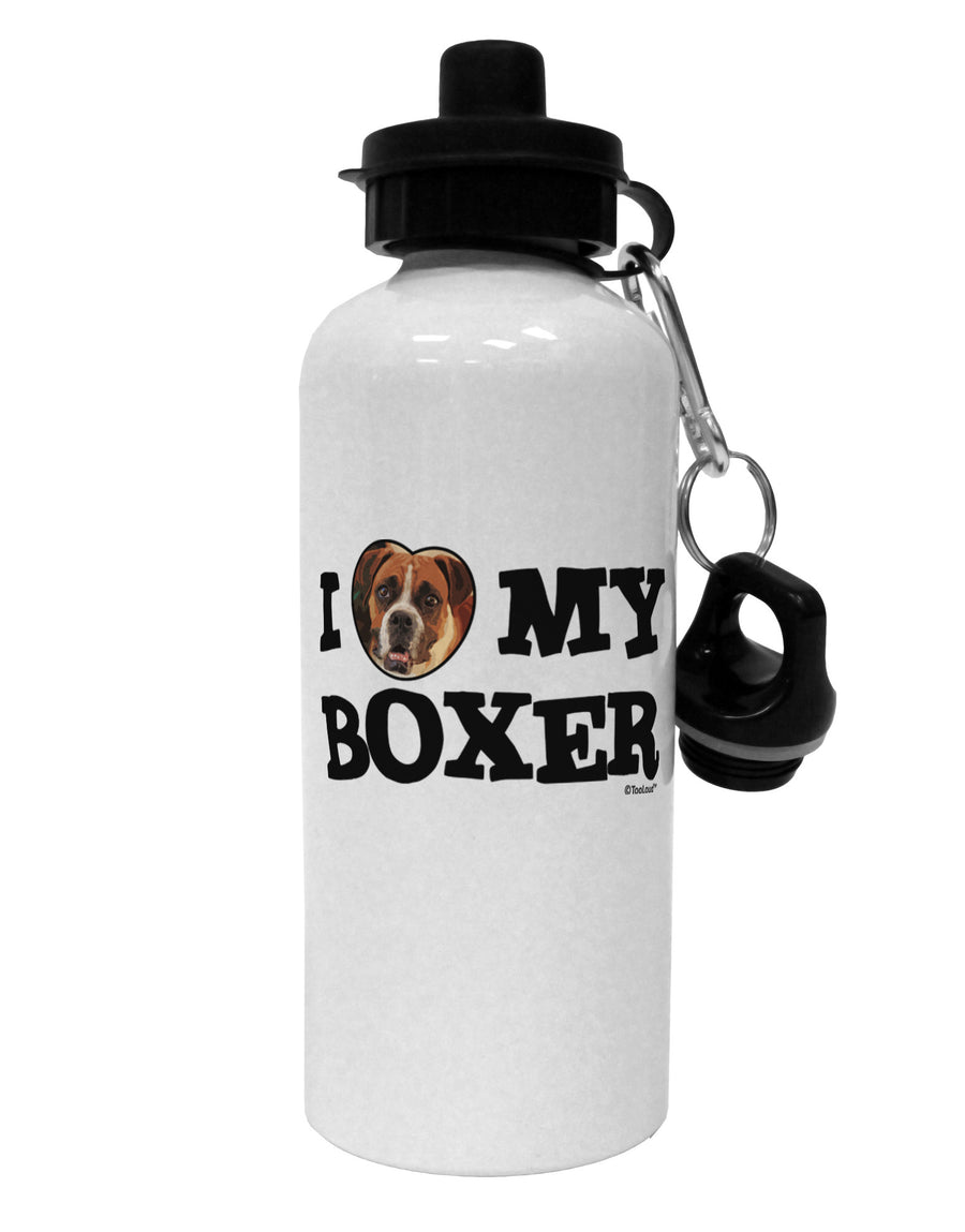 I Heart My Boxer Aluminum 600ml Water Bottle by TooLoud-Water Bottles-TooLoud-White-Davson Sales