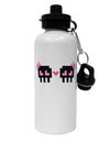 8-Bit Skull Love - Girl and Girl Aluminum 600ml Water Bottle-Water Bottles-TooLoud-White-Davson Sales