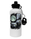 Three Owls and Moon Aluminum 600ml Water Bottle-Water Bottles-TooLoud-White-Davson Sales