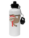 Cute Christmas Sloth with Santa Hat Aluminum 600ml Water Bottle-Water Bottles-TooLoud-White-Davson Sales