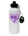 Meh Candy Heart Purple - Valentines Day Aluminum 600ml Water Bottle by TooLoud-Water Bottles-TooLoud-White-Davson Sales