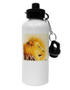 Lion Watercolor 3 Text Aluminum 600ml Water Bottle-Water Bottles-TooLoud-White-Davson Sales