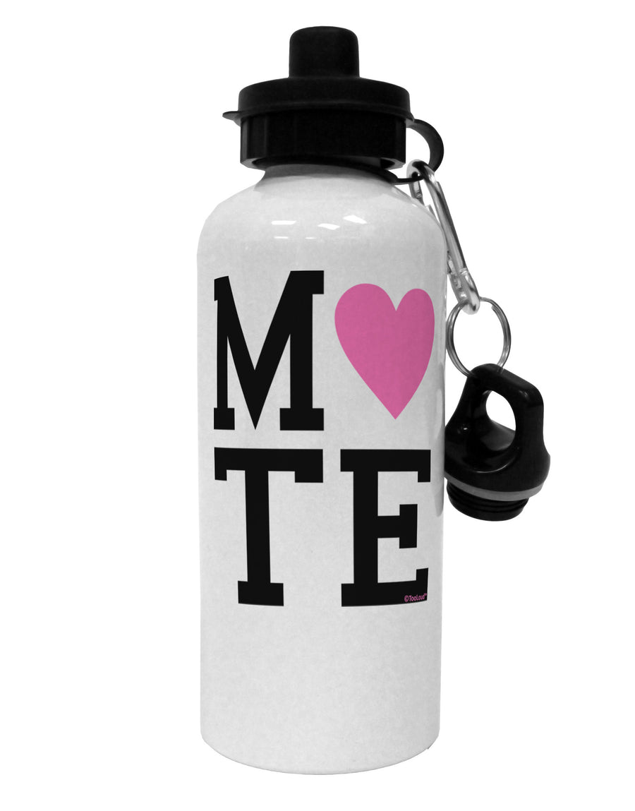 Matching Soulmate Design - Mate - Pink Aluminum 600ml Water Bottle by TooLoud-Water Bottles-TooLoud-White-Davson Sales