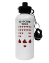 Pixel Heart Invaders Design Aluminum 600ml Water Bottle-Water Bottles-TooLoud-White-Davson Sales