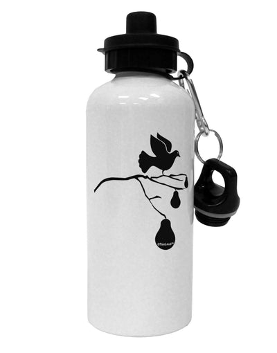 Partridge In A Pear Tree Aluminum 600ml Water Bottle-Water Bottles-TooLoud-White-Davson Sales