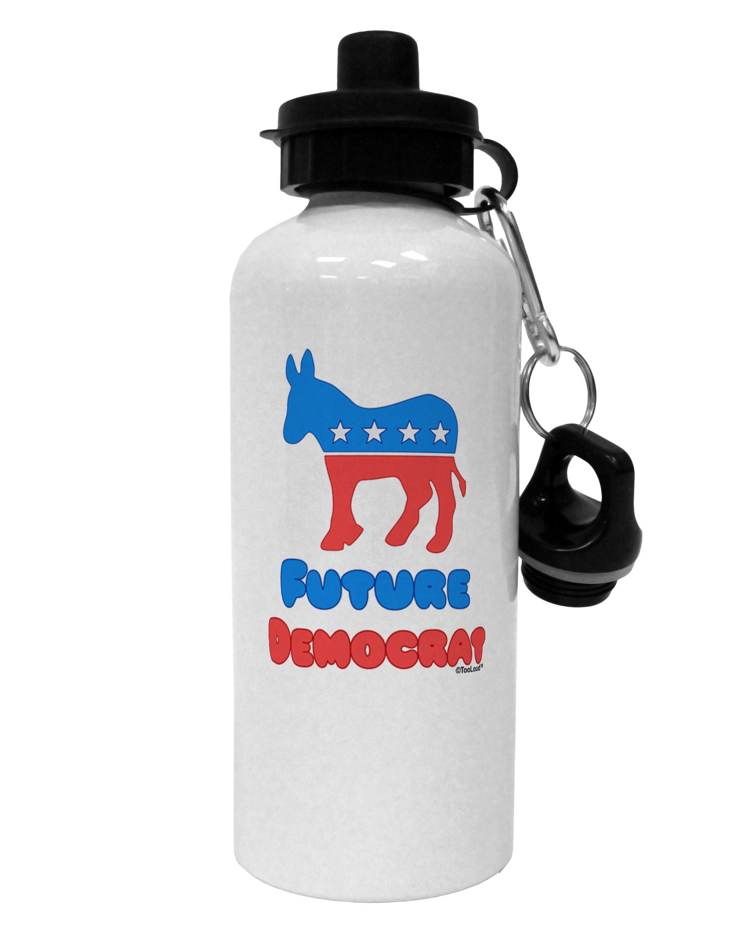 Future Democrat Aluminum 600ml Water Bottle-Water Bottles-TooLoud-White-Davson Sales