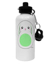 Cute Bunny with Floppy Ears - Green Aluminum 600ml Water Bottle by TooLoud-Water Bottles-TooLoud-White-Davson Sales