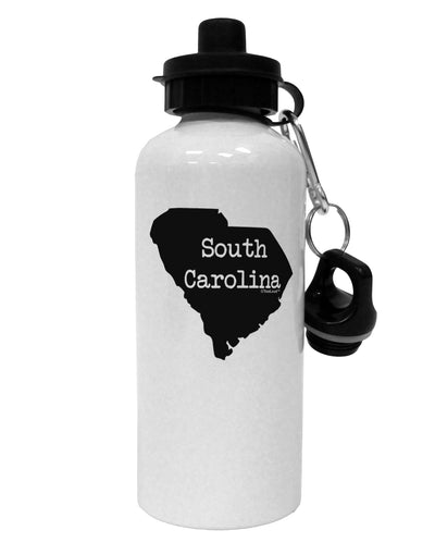 South Carolina - United States Shape Aluminum 600ml Water Bottle by TooLoud-Water Bottles-TooLoud-White-Davson Sales