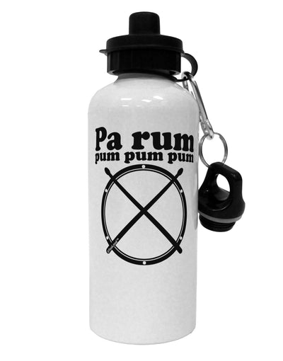 Pa Rum Pum Pum Pum BnW Aluminum 600ml Water Bottle-Water Bottles-TooLoud-White-Davson Sales