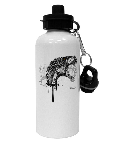 Artistic Ink Style Dinosaur Head Design Aluminum 600ml Water Bottle by TooLoud-Water Bottles-TooLoud-White-Davson Sales