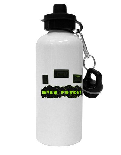 Never Forget Retro 80's Funny Aluminum 600ml Water Bottle by TooLoud-Water Bottles-TooLoud-White-Davson Sales