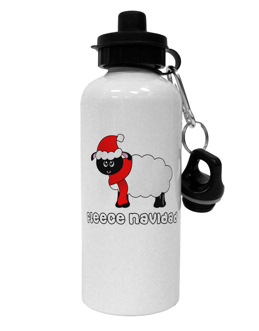 Fleece Navidad Christmas Sheep Aluminum 600ml Water Bottle-Water Bottles-TooLoud-White-Davson Sales