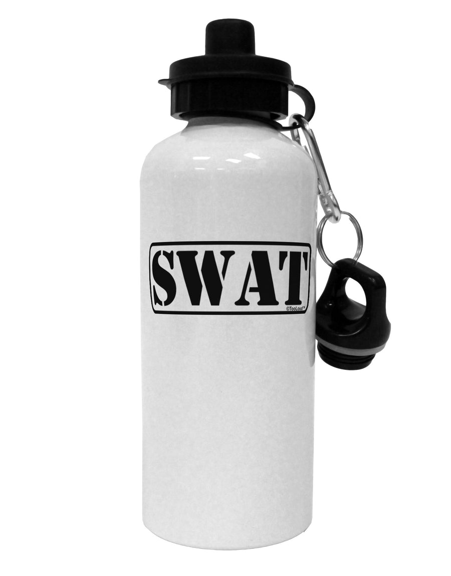 SWAT Team Logo - Text #2 Aluminum 600ml Water Bottle by TooLoud-Water Bottles-TooLoud-White-Davson Sales