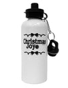 Christmas Joy BnW Aluminum 600ml Water Bottle-Water Bottles-TooLoud-White-Davson Sales