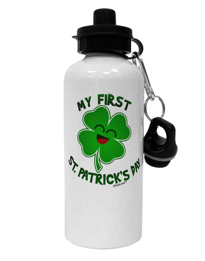 My First St. Patrick's Day Aluminum 600ml Water Bottle-Water Bottles-TooLoud-White-Davson Sales