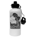 Colorado Landscape Monochrome Aluminum 600ml Water Bottle-Water Bottles-TooLoud-White-Davson Sales