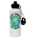 Think Globally Act Locally - Globe Aluminum 600ml Water Bottle-Water Bottles-TooLoud-White-Davson Sales