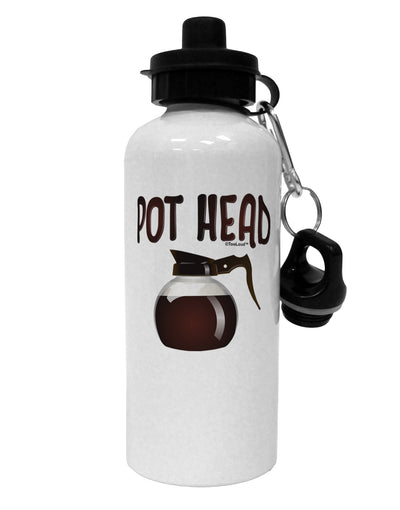 Pot Head - Coffee Aluminum 600ml Water Bottle-Water Bottles-TooLoud-White-Davson Sales