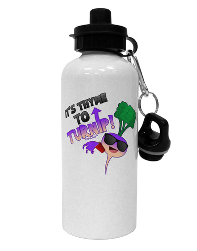 It's Thyme To Turnip Aluminum 600ml Water Bottle-Water Bottles-TooLoud-White-Davson Sales