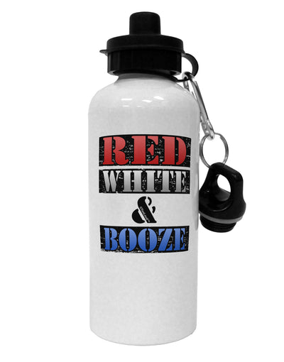 Red White & Booze Aluminum 600ml Water Bottle-Water Bottles-TooLoud-White-Davson Sales