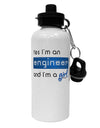 TooLoud Yes I am a Engineer Girl Aluminum 600ml Water Bottle-Water Bottles-TooLoud-White-Davson Sales