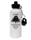 Camp Morning Wood Staff - B&W Aluminum 600ml Water Bottle by TooLoud-Water Bottles-TooLoud-White-Davson Sales