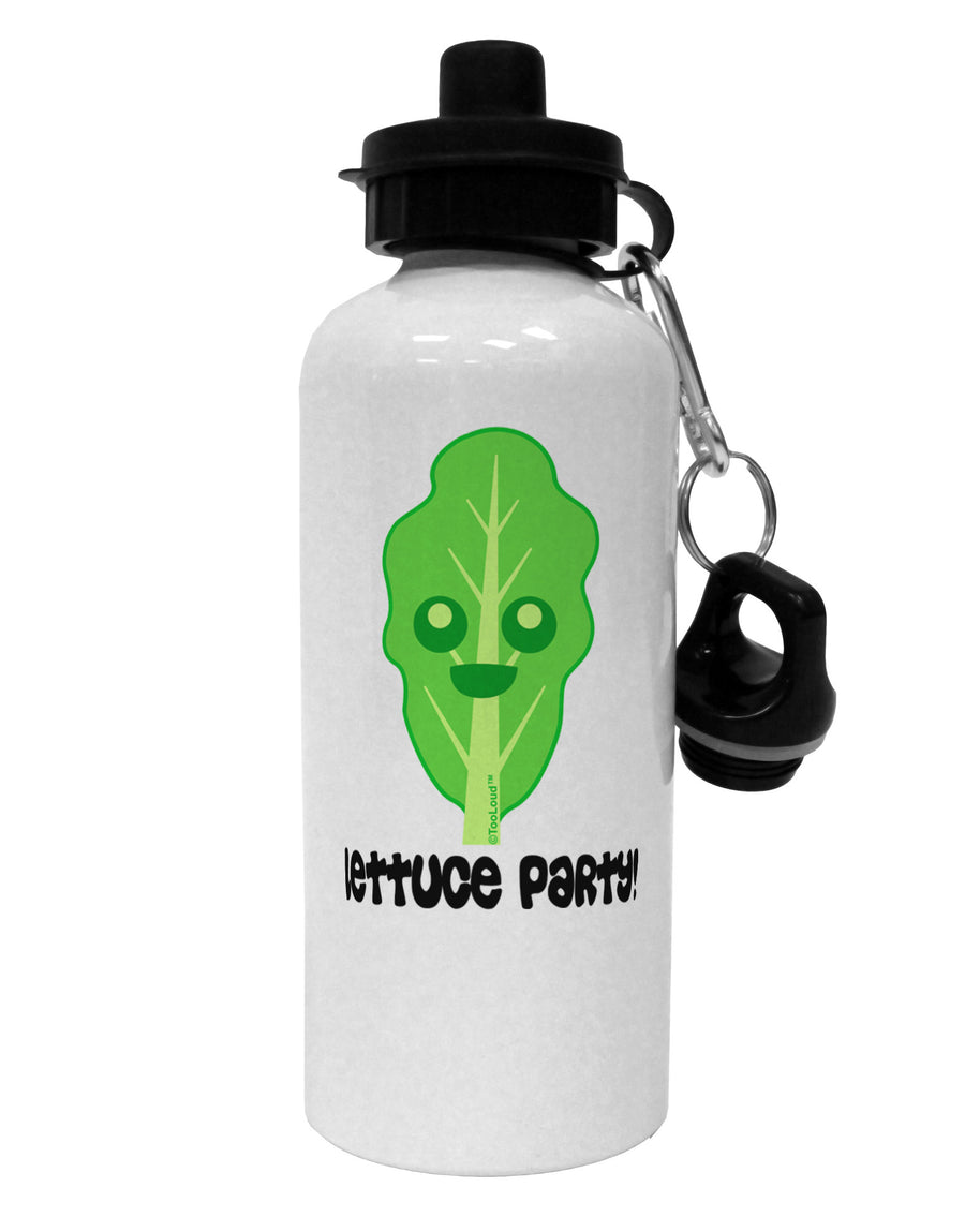 Cute Lettuce - Lettuce Party Aluminum 600ml Water Bottle by TooLoud-Water Bottles-TooLoud-White-Davson Sales