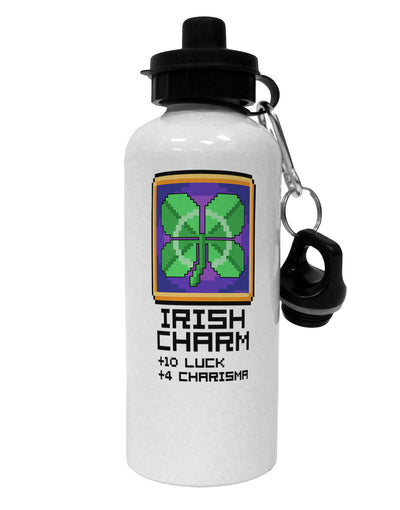 Pixel Irish Charm Item Aluminum 600ml Water Bottle-Water Bottles-TooLoud-White-Davson Sales