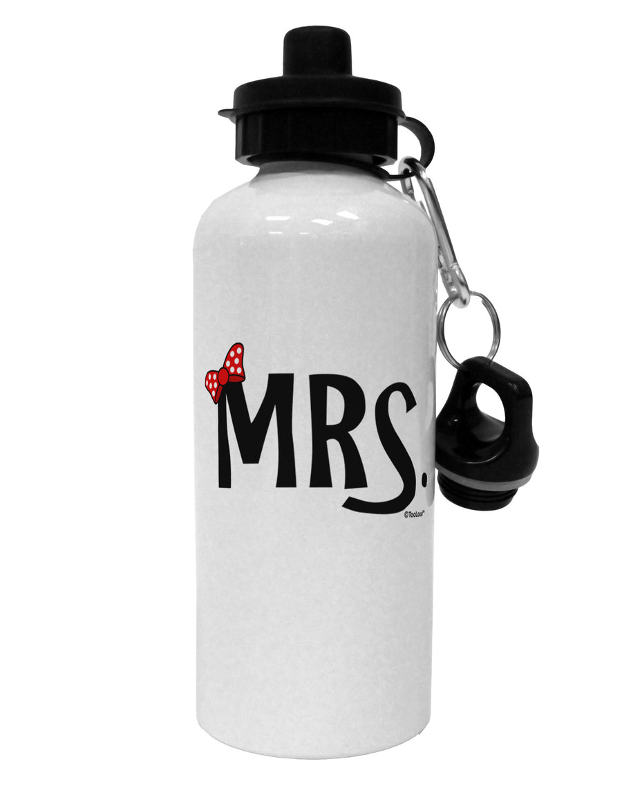 Matching Mr and Mrs Design - Mrs Bow Aluminum 600ml Water Bottle by TooLoud-Water Bottles-TooLoud-White-Davson Sales