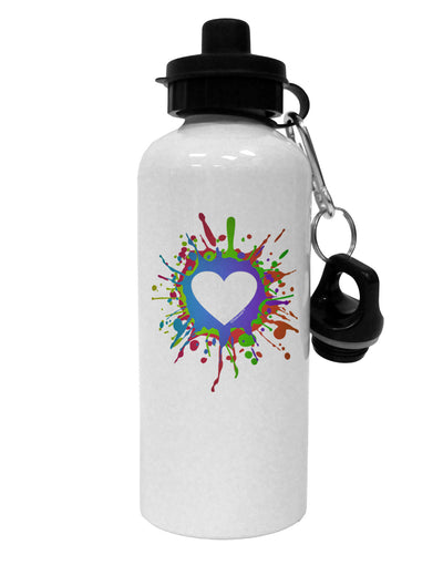 Heart Paint Splatter Aluminum 600ml Water Bottle-Water Bottles-TooLoud-White-Davson Sales