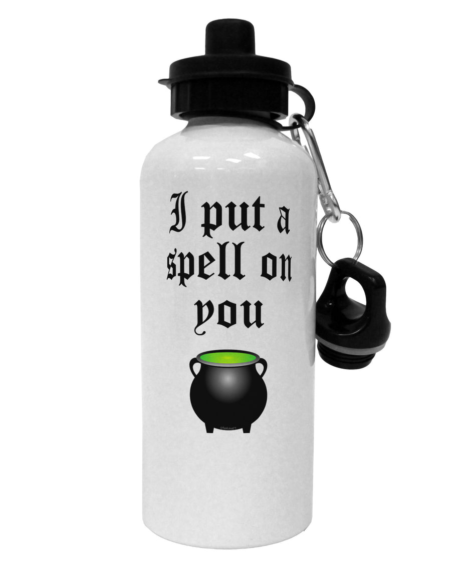 I Put A Spell On You Witches Cauldron Halloween Aluminum 600ml Water Bottle-Water Bottles-TooLoud-White-Davson Sales