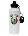 Soccer Ball Flag - Mexico Aluminum 600ml Water Bottle-Water Bottles-TooLoud-White-Davson Sales