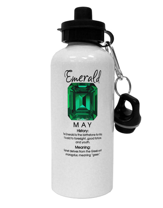 Birthstone Emerald Aluminum 600ml Water Bottle by TooLoud-Water Bottles-TooLoud-White-Davson Sales