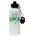 Feck - Clover Distressed Design Aluminum 600ml Water Bottle by TooLoud-Water Bottles-TooLoud-White-Davson Sales