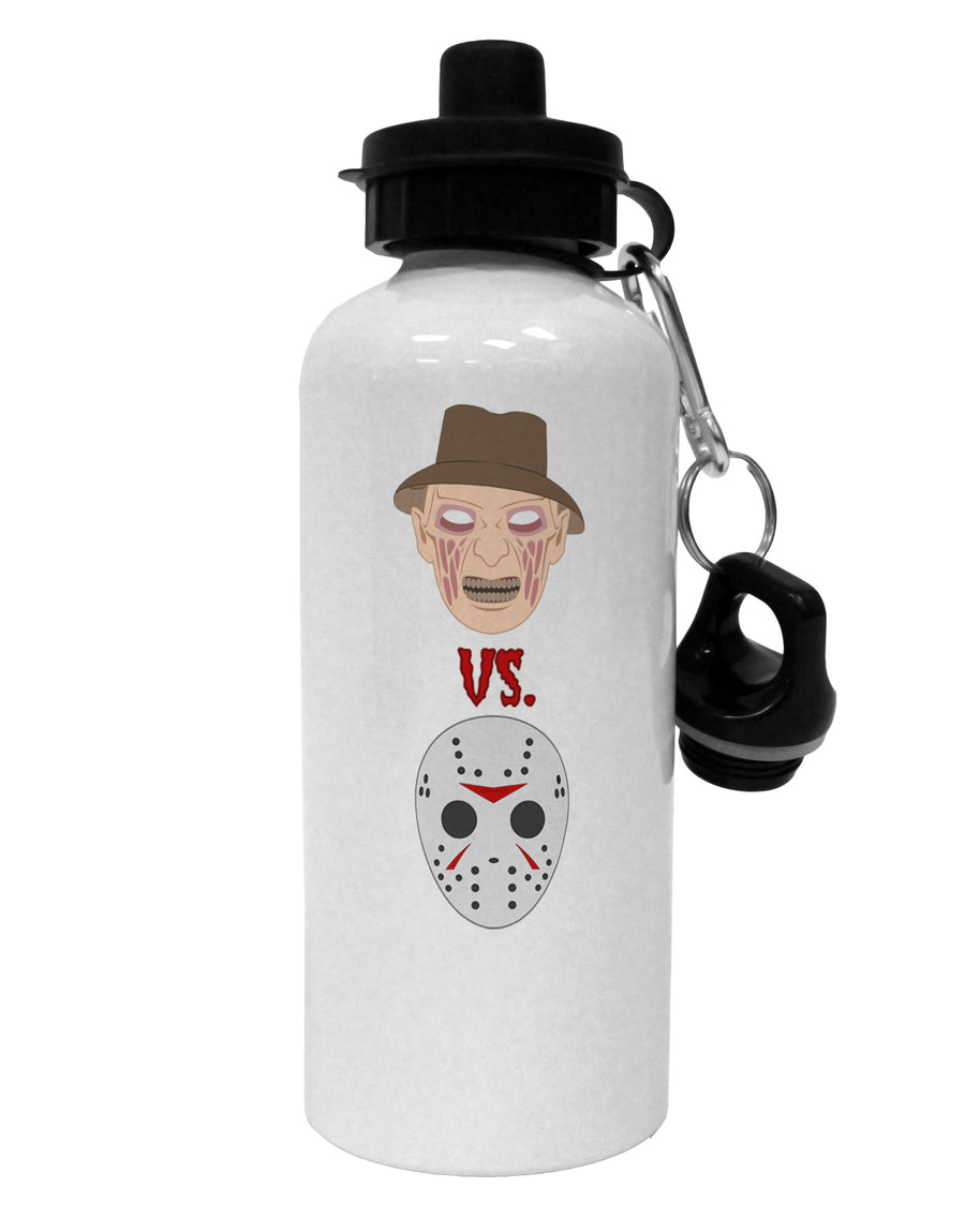 Scary Face Versus Scary Face - Halloween Aluminum 600ml Water Bottle-Water Bottles-TooLoud-White-Davson Sales