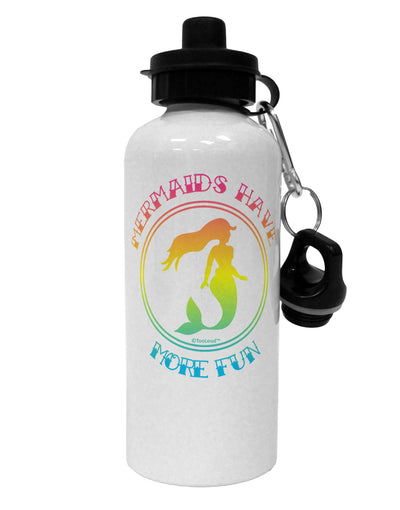 Mermaids Have More Fun - Beachy Colors Aluminum 600ml Water Bottle-Water Bottles-TooLoud-White-Davson Sales