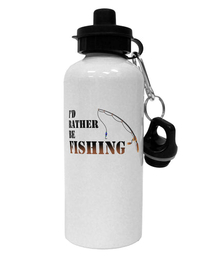 I'd Rather Be Fishing Aluminum 600ml Water Bottle-Water Bottles-TooLoud-White-Davson Sales